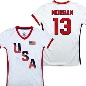 USWNT Morgan 13  Soccer Poly Elite Game jersey C34